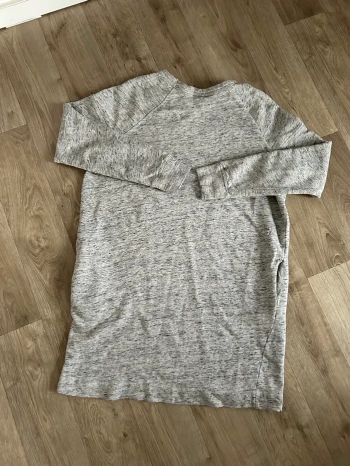 H&M sweat pull long gris chiné femme taille M - photo numéro 5