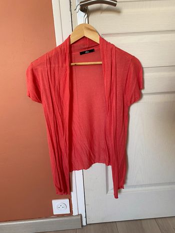 Gilet manches courtes corail