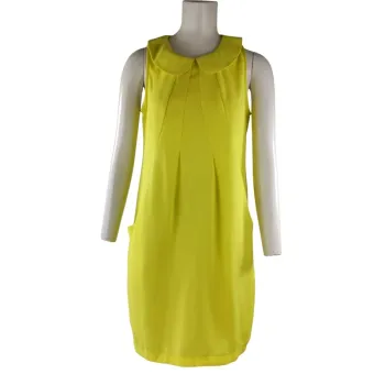 Robe jaune col claudine fluo flash Été Summer - Akoz - Taille S A1119