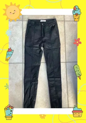 Pantalon noir skinny imitation cuir S 36 Redial Premium Denim Collection