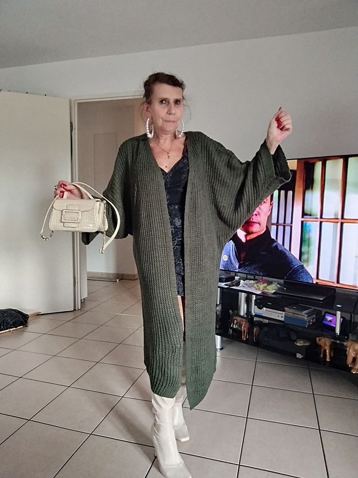 Grand cardigan (grande taille lire descriptif) Vintage - photo numéro 2