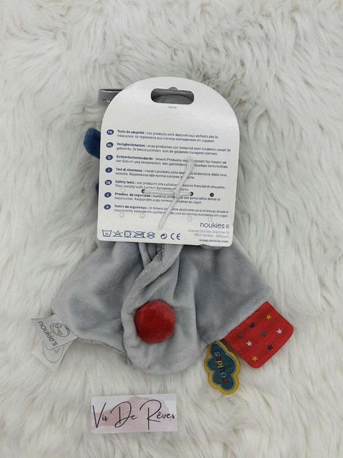 Doudou plat Mouton Guss & Victor gris bleu blanc Noukie's - photo numéro 2