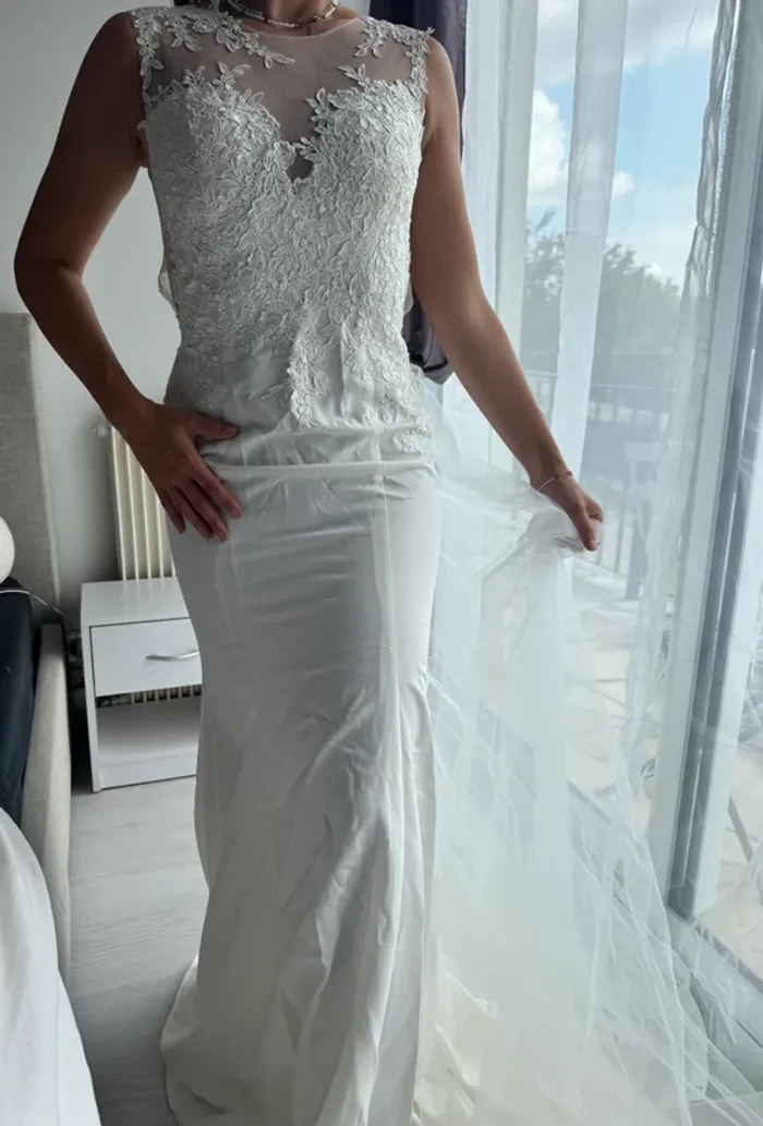Robe de mariée sirène en dentelle – Taille 36 – Jamais portée - photo numéro 4