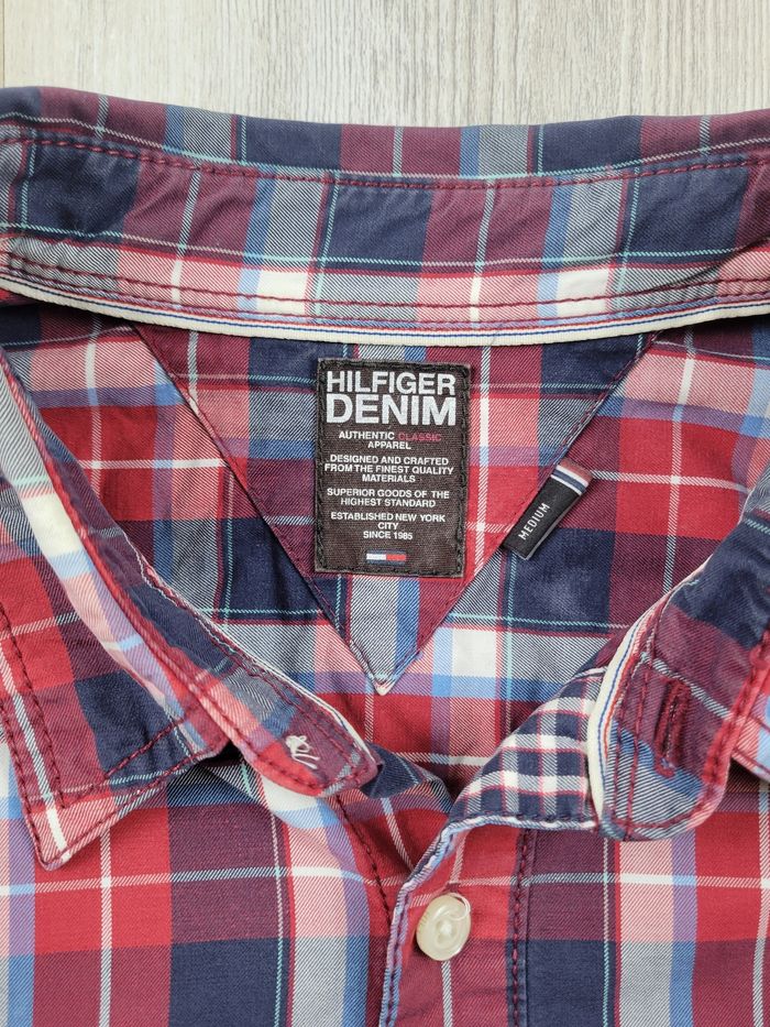 Chemise Hilfiger Denim – Carreaux Bleu/Blanc/Rouge – Taille M – Très Bon État - photo numéro 2