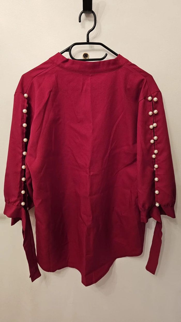 Chemisier femme à perles rouge shein 2XL - photo numéro 3