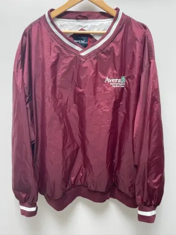Vintage Workwear Nylon Pullover Burgundy 3XL Mens