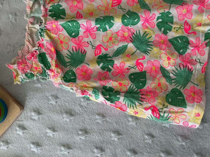 teeshirt débardeur blanc fleuri la halle 18 mois - photo numéro 6