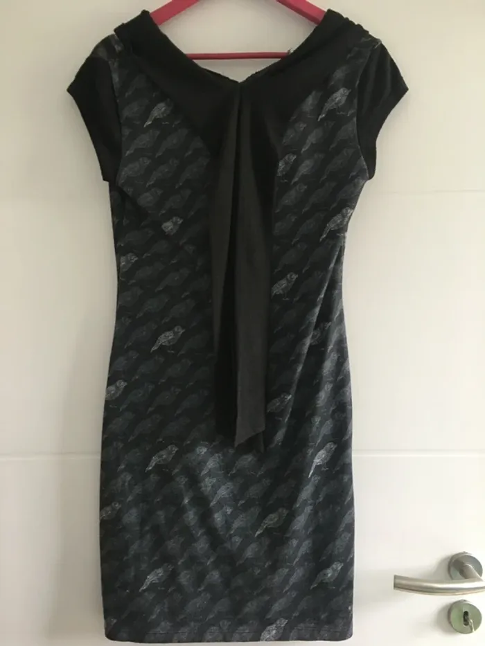 Robe Smash noire oiseaux 38 / M - photo numéro 2