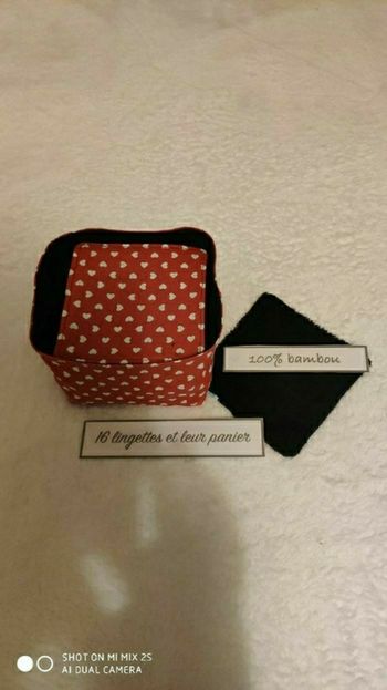 16 lingettes lavables et son panier