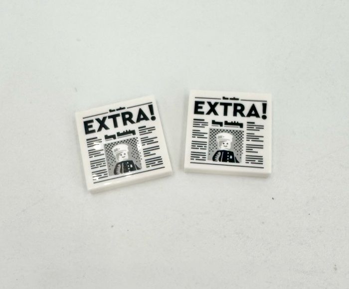 Lego Accessoires City : Lot de 2 Tiles 2x2 Jounal titré Extra ! - NEUF - photo numéro 5