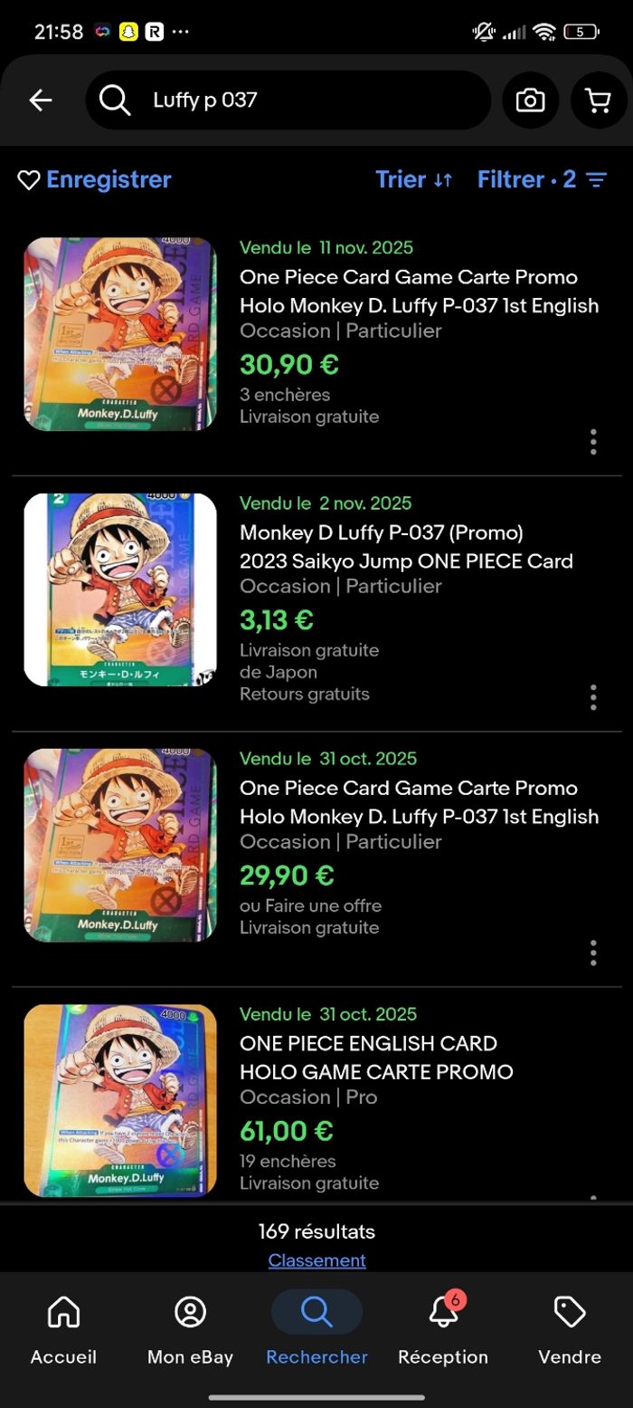 One Piece Monkey.D.Luffy 1st Anniversary Stamped Promo (P-037) - FOIL - photo numéro 2