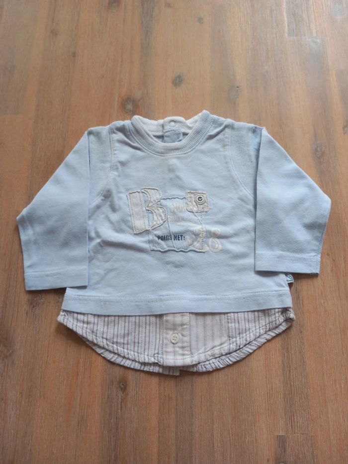 Haut bébé Jean Bourget 3 mois – effet 2 en 1