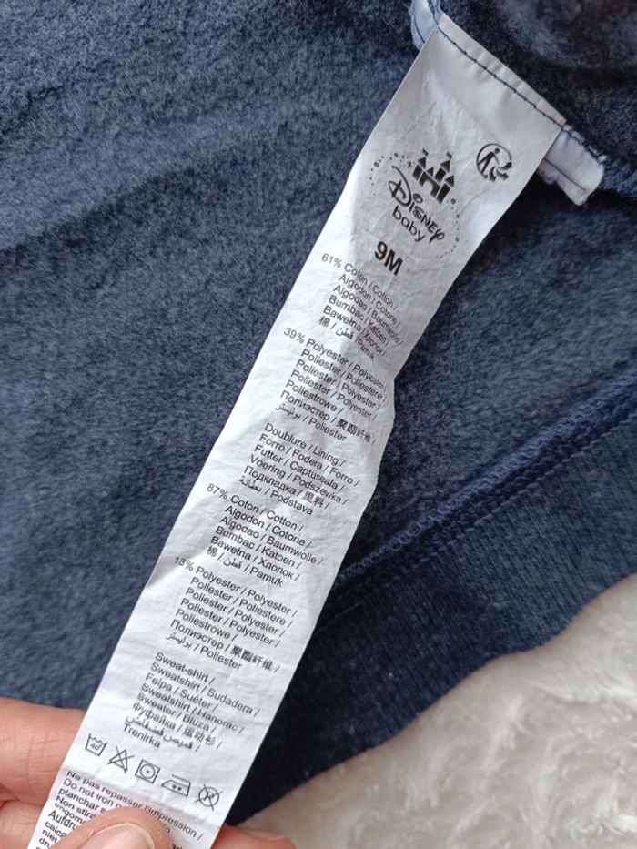 Gilet zippé avec capuche veste Garçon 9 mois Mickey Disney Baby - photo numéro 8