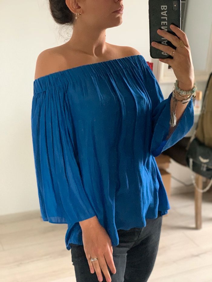 Blouse fluide Mango bleu électrique 💙 - photo numéro 5