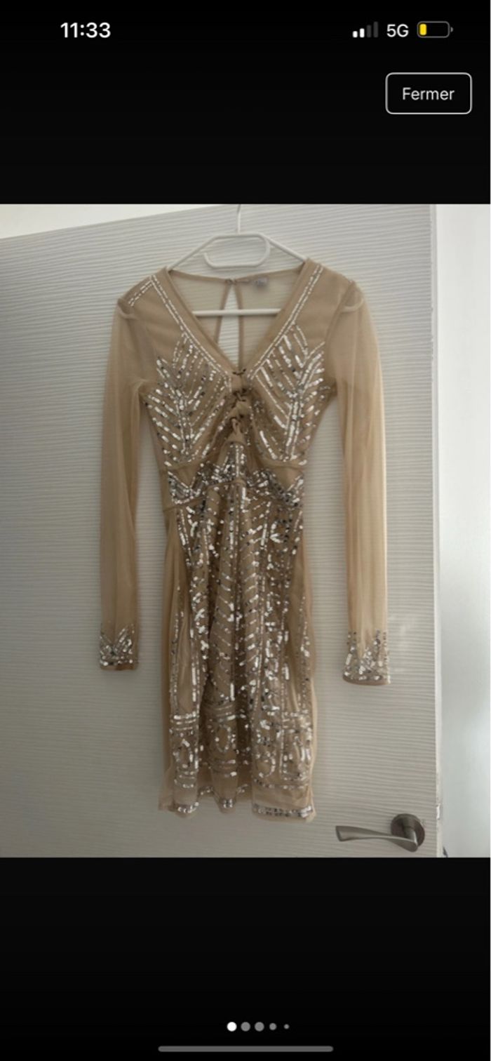 Robe soirée pailleté dos nus