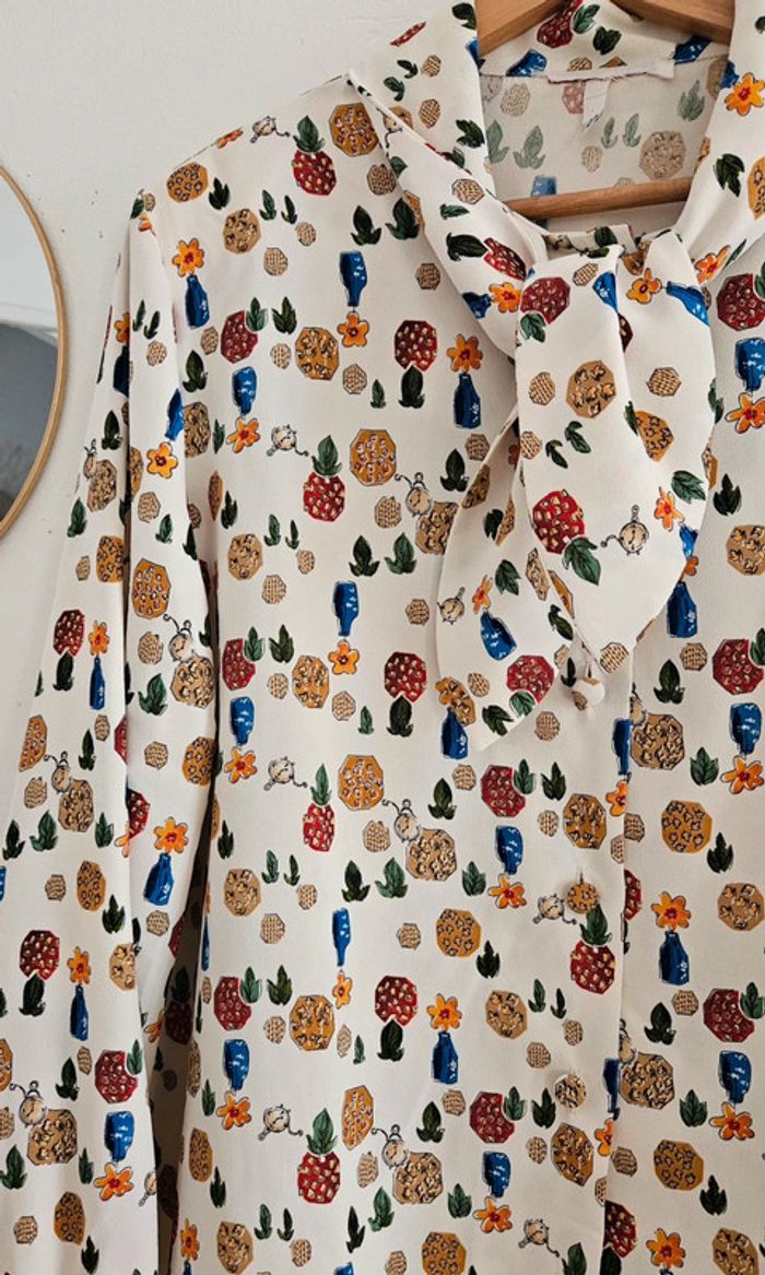 Chemisier à motifs 80's - photo numéro 4