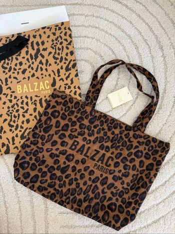 Cabas leopard balzac paris avec pochette cadeau