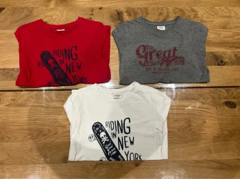 Lot 3 Tee-shirt manches longues 8 ans TAO