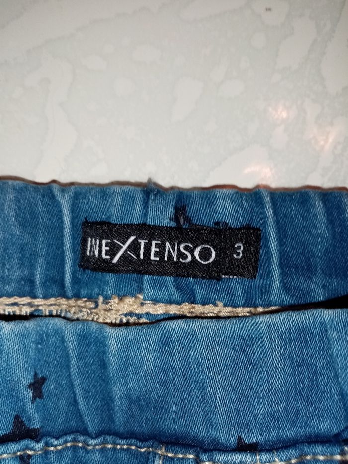 3 ans in extenso pantalon jeans a élastique imprimé "petite étoiles" /Excellent état - photo numéro 7