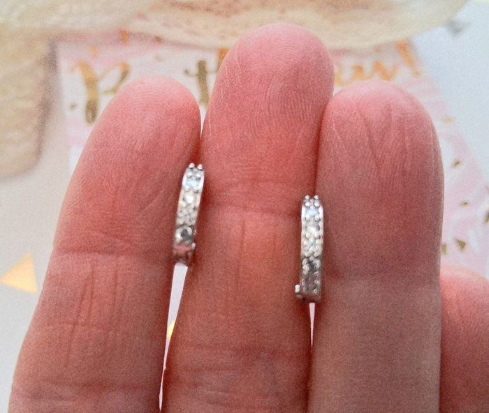 Créoles argent925  poinçonné  petits brillants - photo numéro 4