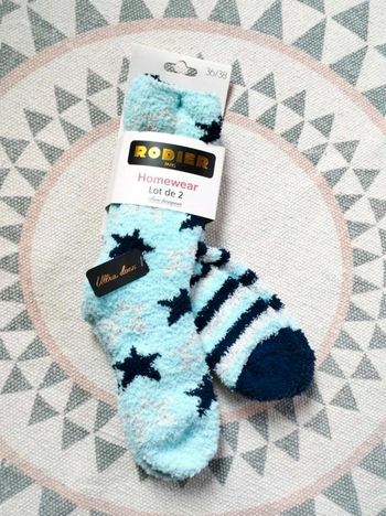 Lot de  2 paires  de  chaussettes chaudes hiver  -  Rodier  -  36/38  - Neuf  Étiquette