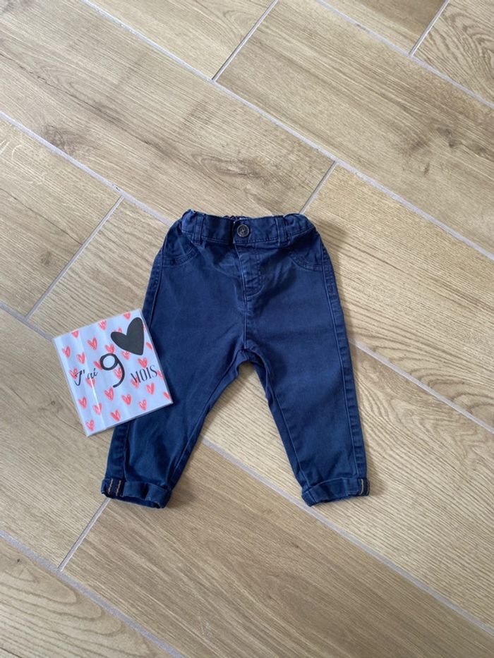 Pantalon chino 9 mois kiabi bleu