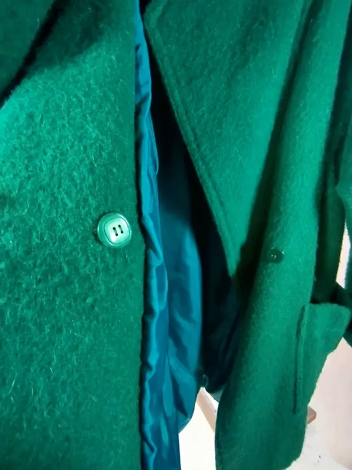 Manteau vert en laine - T42 estimée - Pièce rare sur mesure A836 - photo numéro 10