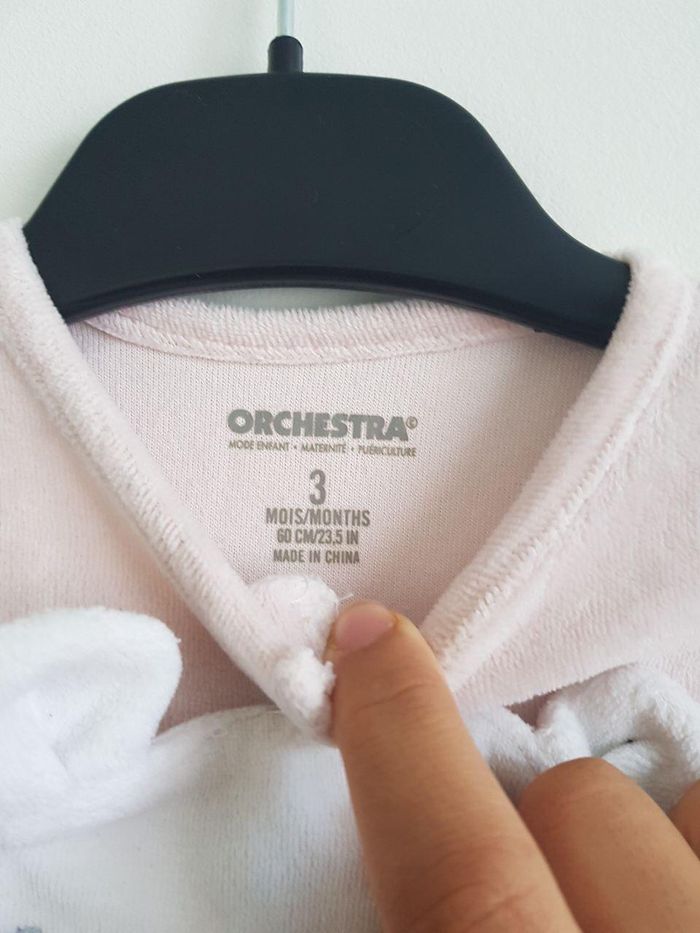 Pyjama en velours taille 3 mois - photo numéro 2