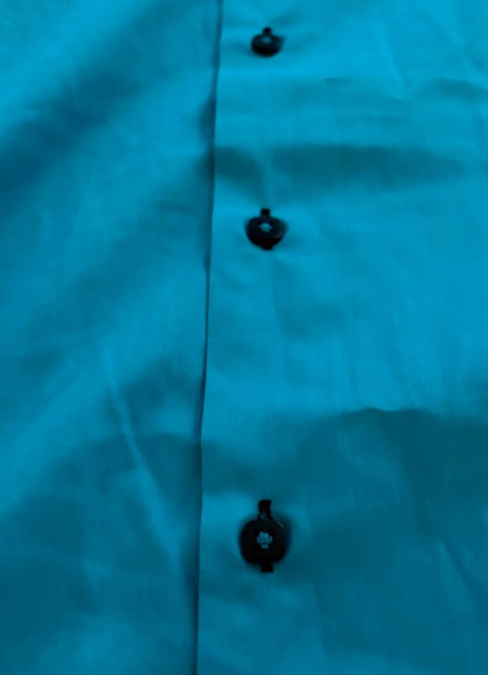 Chemise bleu uni manche courte - photo numéro 2
