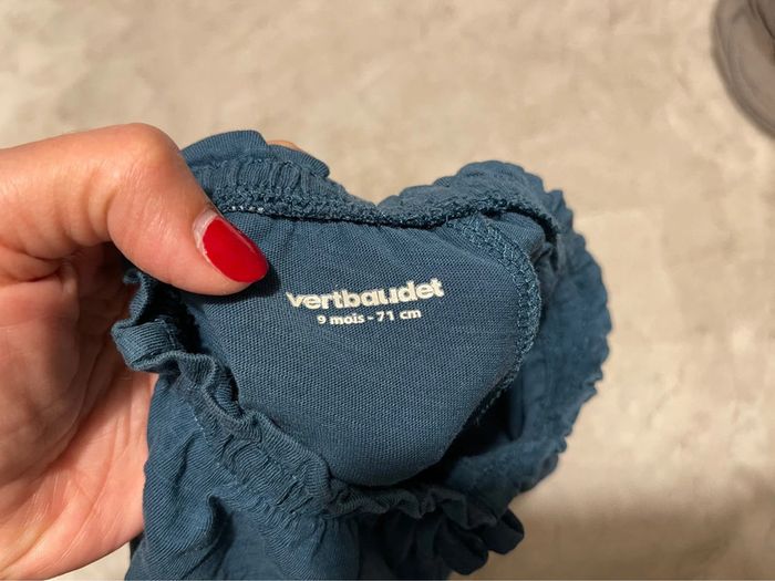 Short en coton bleu - Verbaudet - 9 mois / 71 cm - photo numéro 2