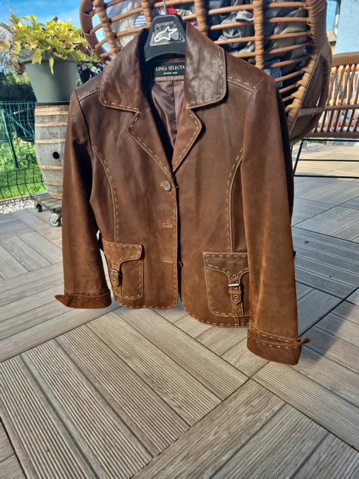 Magnifique veste en daim vintage