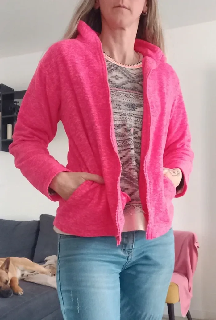 Gilet polaire rose fluo S /M