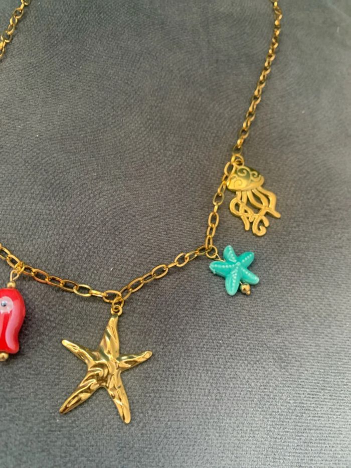 collier acier inoxydable doré - photo numéro 2