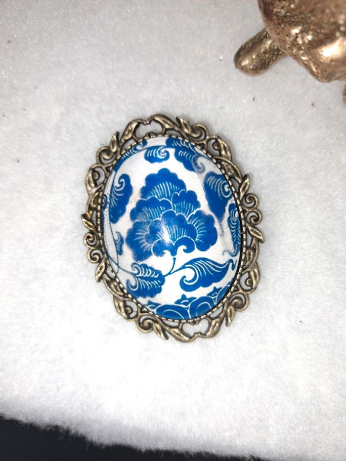 Broche bleu et blanche acier inoxydable - photo numéro 3