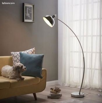 Lampadaire Arco métal arc lampe de salon sur pied arc intérieur chrome