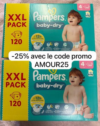 Deux XXL carton couche pampers taille 4 normale 