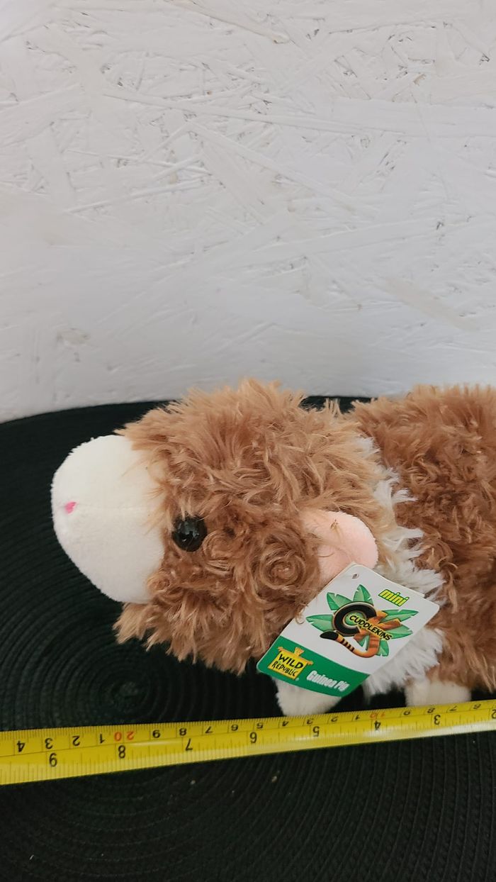 Peluche cochon d inde blanc et plusieurs tons de marron. Avec étiquette. wild republic - photo numéro 3