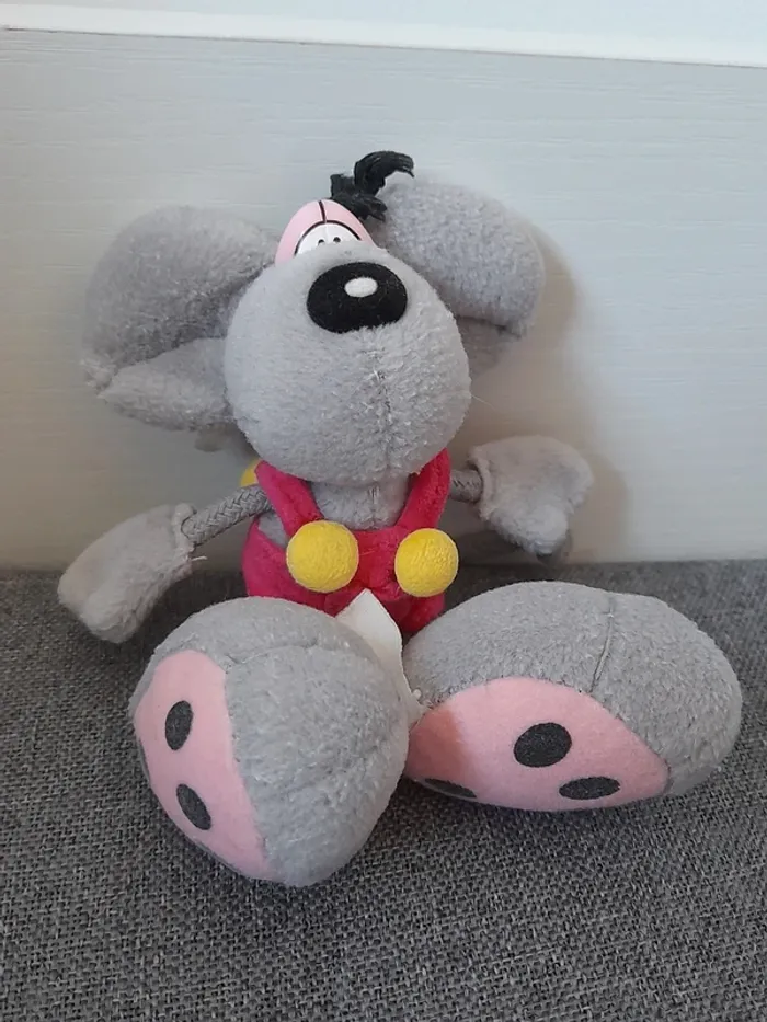 Peluche / doudou Diddl porte clés souris grise