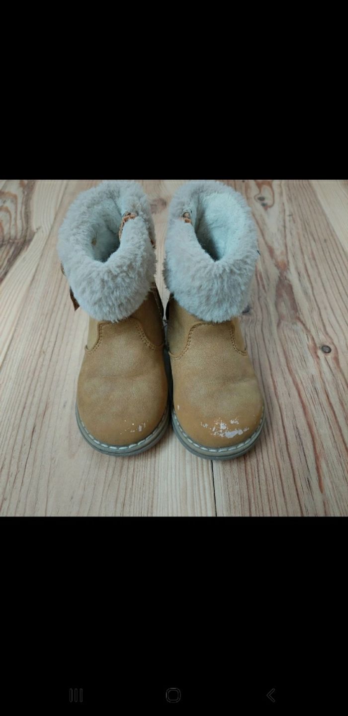 Bottines fourrés , cœur paillettes - photo numéro 3