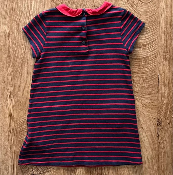 Robe manches courtes bleu marine et rouge Du Pareil au Même, fille, 5 ans (110cm) - photo numéro 2