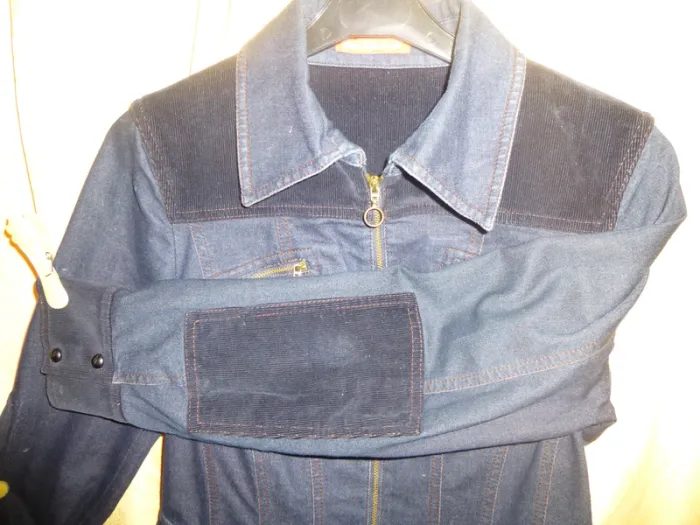 original veste en jean et velours alain manoukian taille 40 - photo numéro 3
