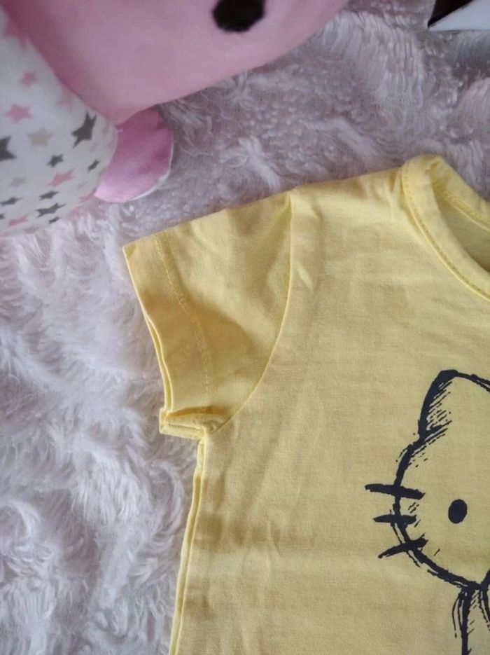 Tee shirt chemise manches courtes Fille 3 mois Hello Kitty 100% coton - photo numéro 3