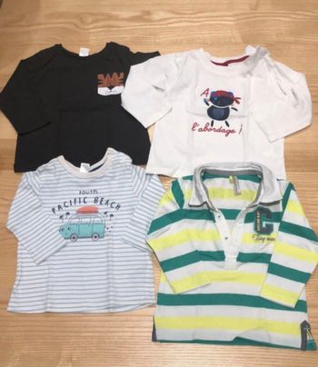 Lot de 4 tee shirts manches longues