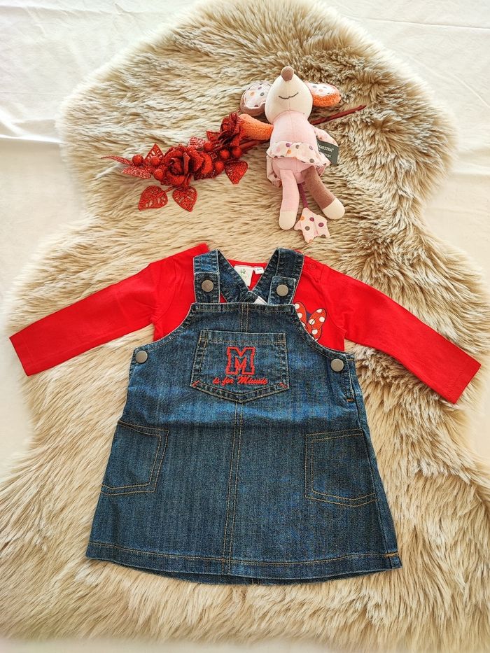 Ensemble Minnie robe jeans 6 mois - photo numéro 2