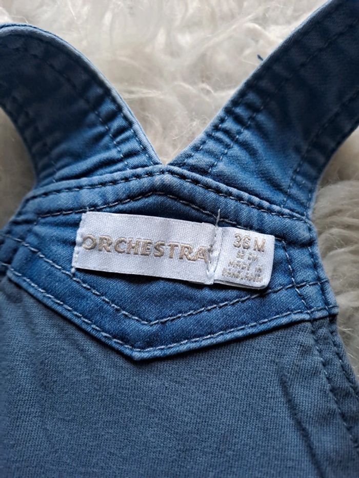 Salopette short en jean 36mois - photo numéro 3