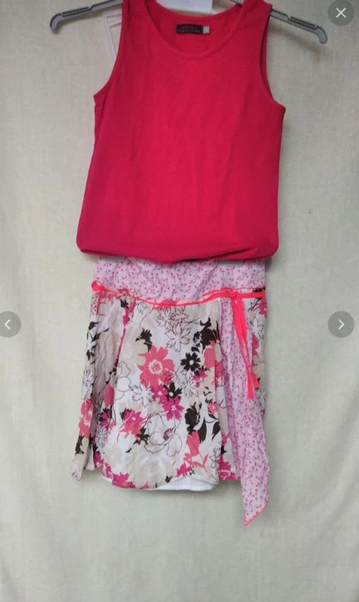 ensemble débardeur + jupe catimini 10 ans - photo numéro 2