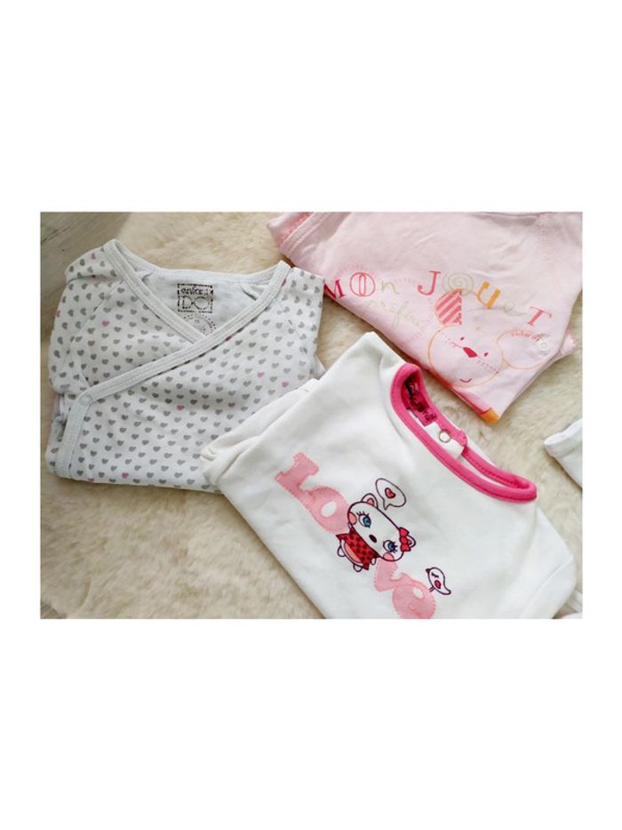 Lot de 7 bodys bébé fille 3 mois manches longues - photo numéro 4