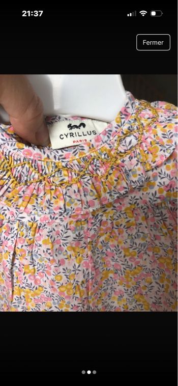 Blouse Liberty Cyrillus 12mois