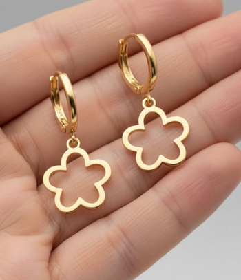 Créoles Fleur Or Jaune 18 carats