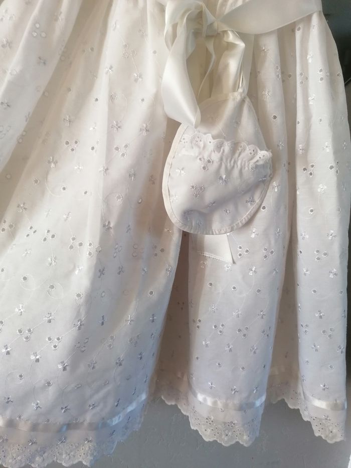 Robe 10/12ans, année 80, broderie anglaise, polyester - photo numéro 3